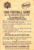 1969 Sun Valley Twisties Football Game Victoria #NNO Bill Goggin Back